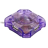 Mini Portable 4 Port Laptop PC Computer USB 2.0 Hub Purple