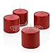Light In The Dark Red Pillar Candles - Set of 4 Unscented Candles - 3 inch Tall, 3 inch Thick - 50 Hour Clean Burn Time