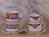 LATTE AZTEC DESIGN 2 CUPS & SAUCERS IN SET 0150L