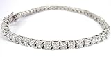 2mm Round Cut CZ Sterling Silver Tennis Bracelet Rhodium Plated