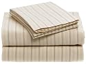 Nautica Seacoast Stripe 210-Thread-Count 100% Cotton Yarn Dye Sheet Set, Natural