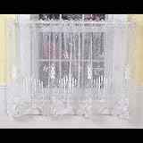Drapes White Polyester, Tier Curtain White Jacqard Lace One panel 60 x 30