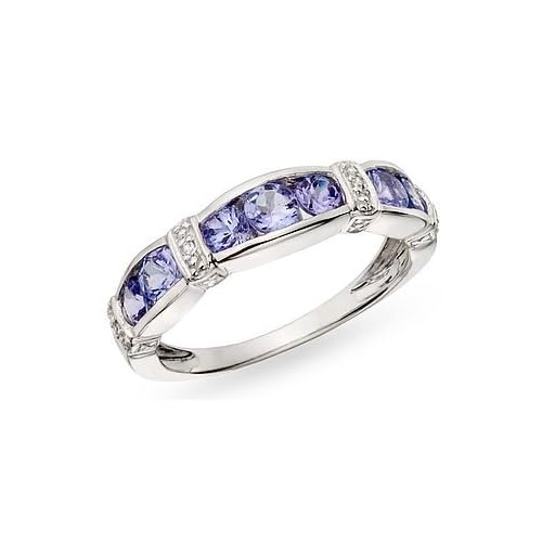 1 Carat Tanzanite and Diamond 14K White Gold Ring 1 Carat Tanzanite and Diamond 14K White Gold Ring