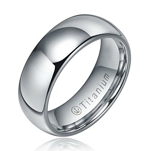6mm Mens Comfort Fit Titanium Plain Wedding Band (Available Ring Sizes 7-13)