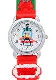 TimerMall OEM - Montre Enfants - Quartz - Caoutchouc - Thomas & Friends Cartoon visage rouge courroie ronde