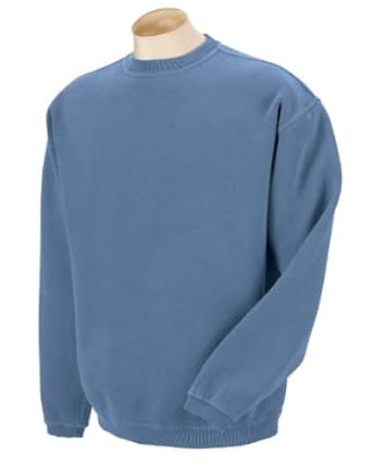 Comfort Colors Garment-Dyed Fleece Crew - BLUE JEAN - XL at Amazon Menâs Clothing store 