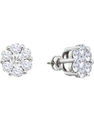 10K White Gold 0.50CT White Diamond Flower Earring
