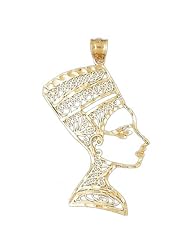 Dazzlers Solid 14k Gold Filigree Cleopatra Charm Pendant Available in three colors from jewelsberry (weights: 3.9 grams only)