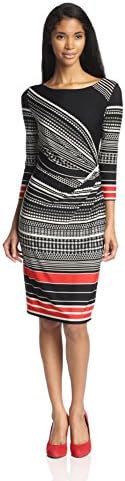 Gabby Skye Women's Printed Dress with Ruching on Side