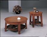 Bel Air Modern Light Brown Finish Wood 3 Piece Occasional Table Set By Coaster Furniture