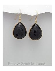 Onyx Earrings In Brass