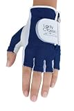 Cabretta Leather Half Glove (White & Royal Blue) Small