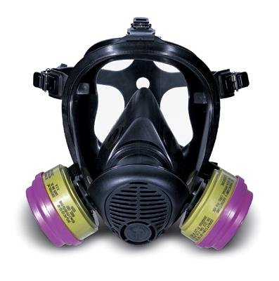 Sperian Survivair Opti-Fit S-Series Black Medium Silicone Full Facepiece - Threaded Connection - 5-Point Suspension - 762000 [PRICE is per EACH]