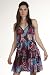 SMASH WEAR - Robe à bretelles empire boho imprimé fleuri volants marron TRIXIE - Femme