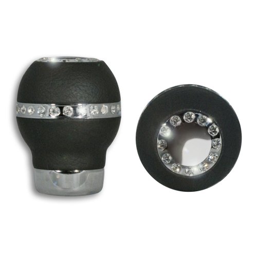 Schaltknauf, universal, Leder, mit Strass-Steinen 
