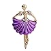 Romantic Time Scallop Selvedge Ballet Girl Dancing Brooch Pin