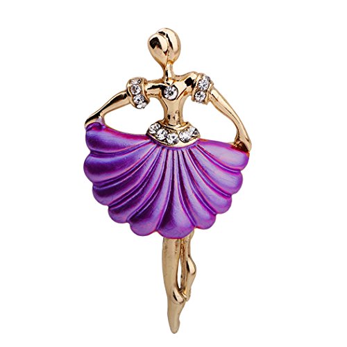 Romantic Time Scallop Selvedge Ballet Girl Dancing Brooch Pin