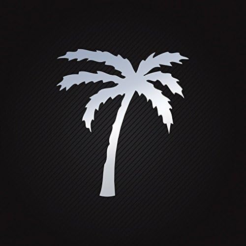 Stickers Coconut Tree Weatherproof Motorbikes Activity Permanent Sai Chrome_Mirror_Metallic (6 X 5.38 In)