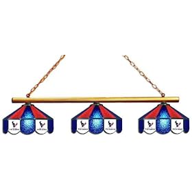 Houston Texans 3pc SWAG STAINED GLASS POOL BILLIARD TABLE LAMP LIGHT