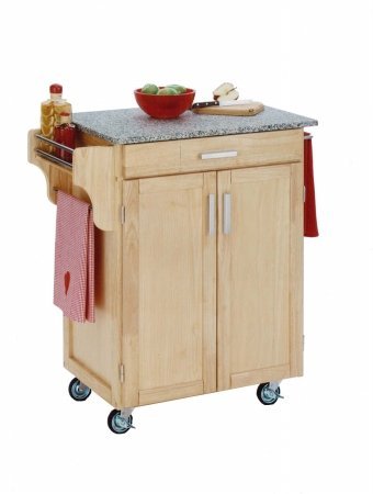 Home Styles 32.5x36x18.75 Create-a-Cart Natural Cuisine Cart, Granite Top.