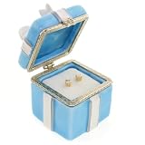 14k Yellow Gold Round Diamond Stud Earrings w/ Robin's Egg Blue Box (1 cttw, I Color, I3 Clarity)