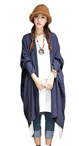 2-4720001 (セクシースキップ) 【並行輸入品】女 アジアンコート 復古 麻綿糸 長袖 ドルマンスリーブ ロング 大きいサイズ カーディガン アウター クロシェ 裏地 エスニック フリーサイズ