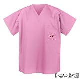 Virginia Tech Pink Scrubs Tops SHIRT Hokies For HER -Officially Licensed NCAA College Logo Apparel Unique GIFT Ideas For Mom Nurses Ladies Students Graduation