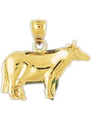 Dazzlers Solid 14k Gold Cow Charm Pendant Available in three colors from jewelsberry (weights: 2.6 grams only)