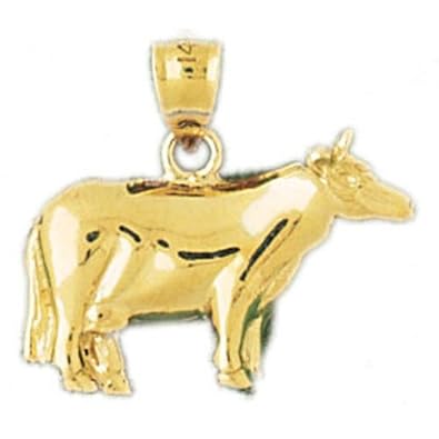 Cheap Girls Jewelry Dazzlers Solid 14k Gold Cow Charm Pendant Available in three colors from jewelsberry (weights: 2.6 grams only) For Sale