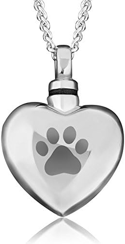 Heart Love Pet Cat/Dog Paw Urn Necklace Pendant Cremation Ashes Memorial Keepsake Jewelry For Urn Ash