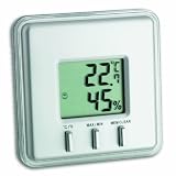 TFA Dostmann 30.5014.54 digitales Thermo-Hygrometer mit silbernem Rahmen