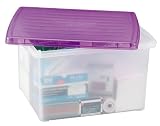 Eldon(R) SpaceMaker™ Letter/Legal File Box, 11in.H x 13 1/2in.W x 17 7/8in.D, Clear With Purple Lid