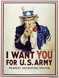 Uncle Sam I Want You U.S. Army Sign Tin Metal Signs