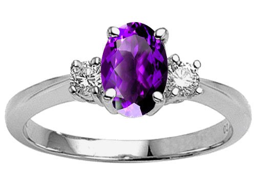 Childrens Toyshop  Jewelry : 1.70 cts Genuine 9x7 Oval Amethyst Engagement Ring - 14kt White or Yellow Gold