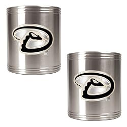 Arizona Diamondbacks MLB 2pc Stainless Steel Can Holder Set- Primary Logo by Great American Products