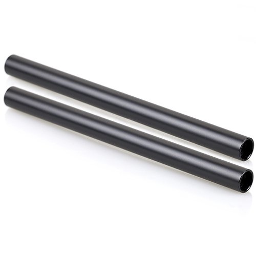 2pcs Black Aluminum Alloy 15mm Rod 25cm 10