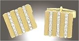 14K Solid Gold & Diamond Cufflinks - CL218