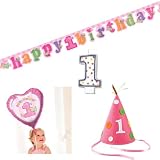 1歳のお誕生日パーティにおしゃれなパーティグッズ　女の子