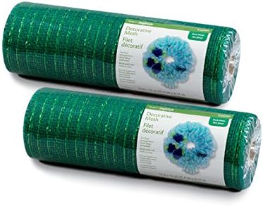 2 Pack Dark Green FloraCraft® SimpleStyle 10 inch Decorative Mesh with Metallic Strands