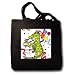 Lee Hiller Designs Happy Birthday - Colorful Happy Birthday Dragon lighting candles on Cake - Tote Bags