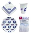 New York Giants 96 Piece Plastic Dinnerware Set - Football Sports Merchandise