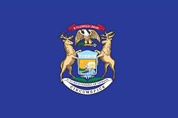 Valley Forge Nylon Michigan State Flag, measures 3-Foot x 5-foot