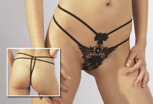 Aufreizender String ouvert schwarz – Gr. S/M