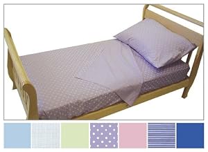 Toddler Bed Sheet Set - Lavender Dots