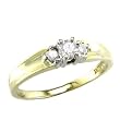 10K Yellow Gold .25 Carat Diamond 3 Stone Ring