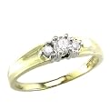 10K Yellow Gold .25 Carat Diamond 3 Stone Ring