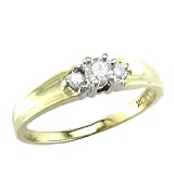 10K Yellow Gold .25 Carat Diamond 3 Stone Ring