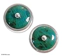 Chrysocolla earrings, 'Earth's Gift'