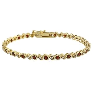 18k Gold Over Sterling Silver Diamond Accent S Tennis Bracelet