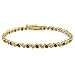 18K Gold Over Sterling Silver Garne & Diamond Accent "S" & "O" Tennis Bracelet